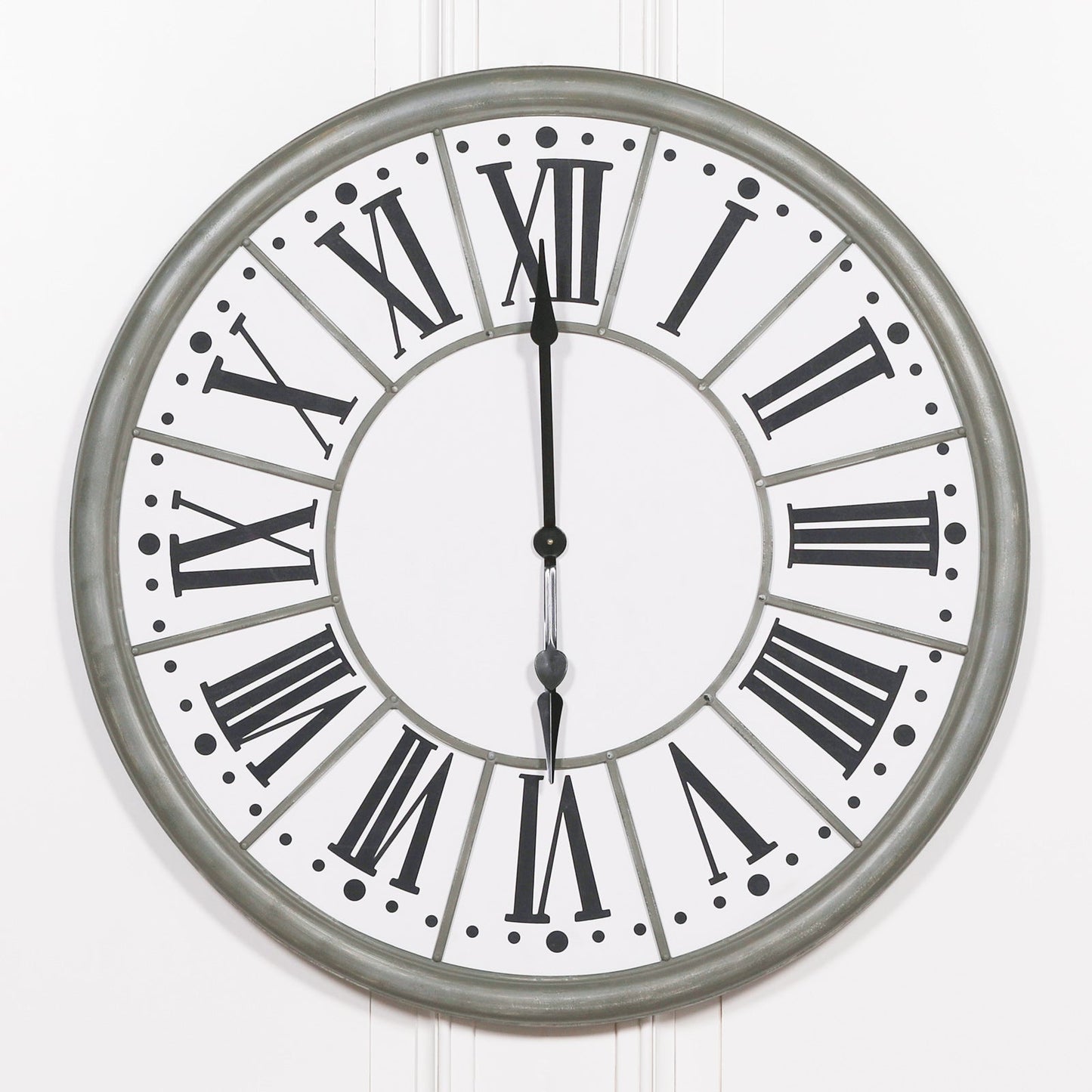 109cm Zinc Effect Wall Clock