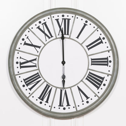 109cm Zinc Effect Wall Clock