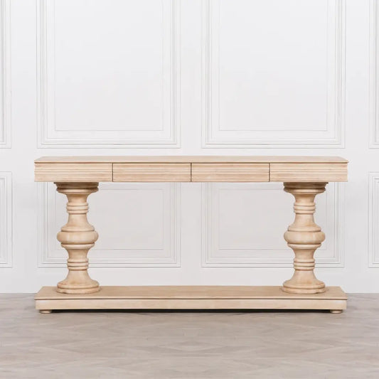 180cm Mango Wood Console Table with Drawers