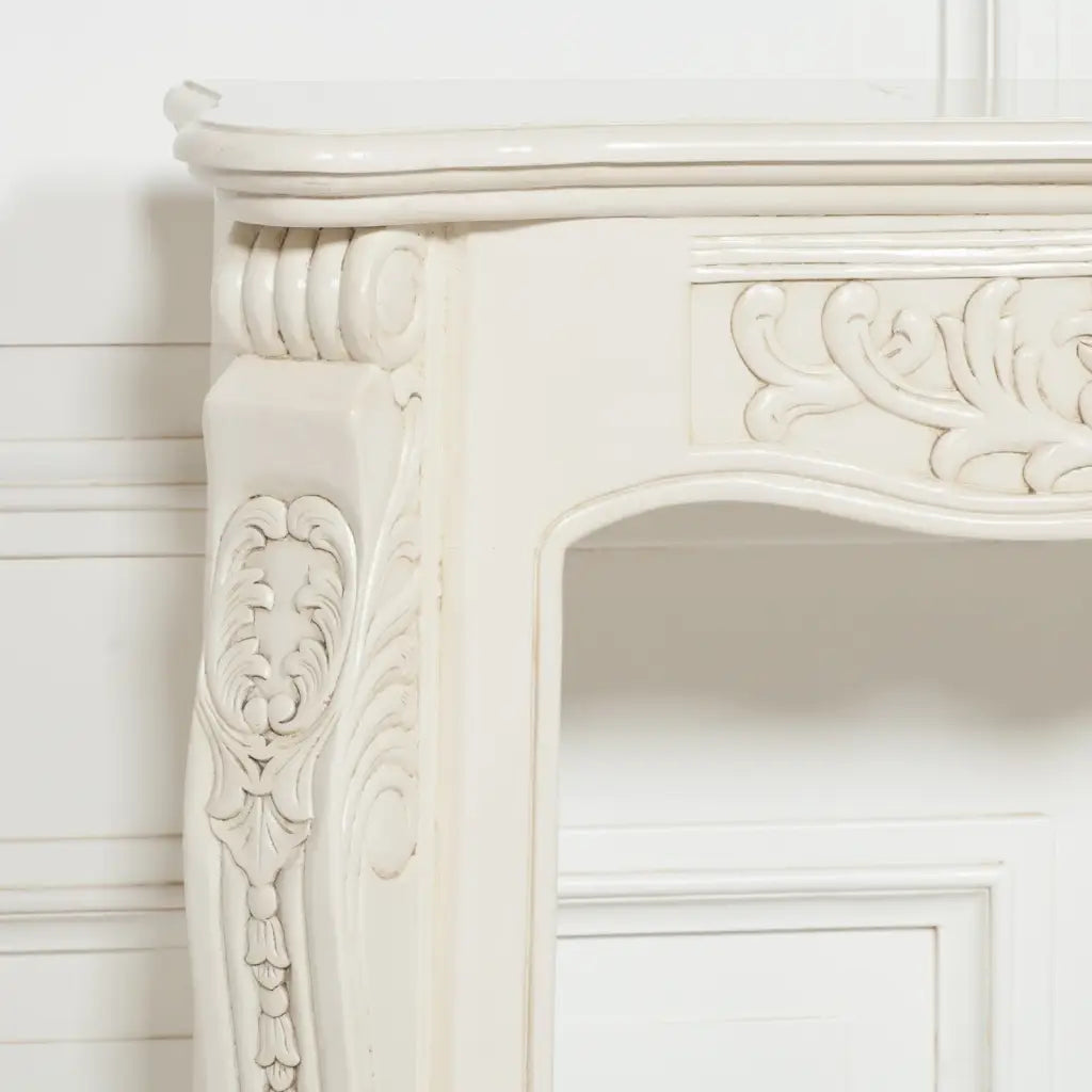 Aged Ivory Carved Fire Surround