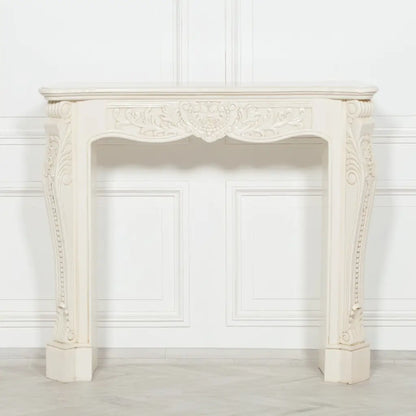 Aged Ivory Carved Fire Surround