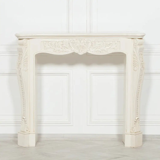 Aged Ivory Carved Fire Surround