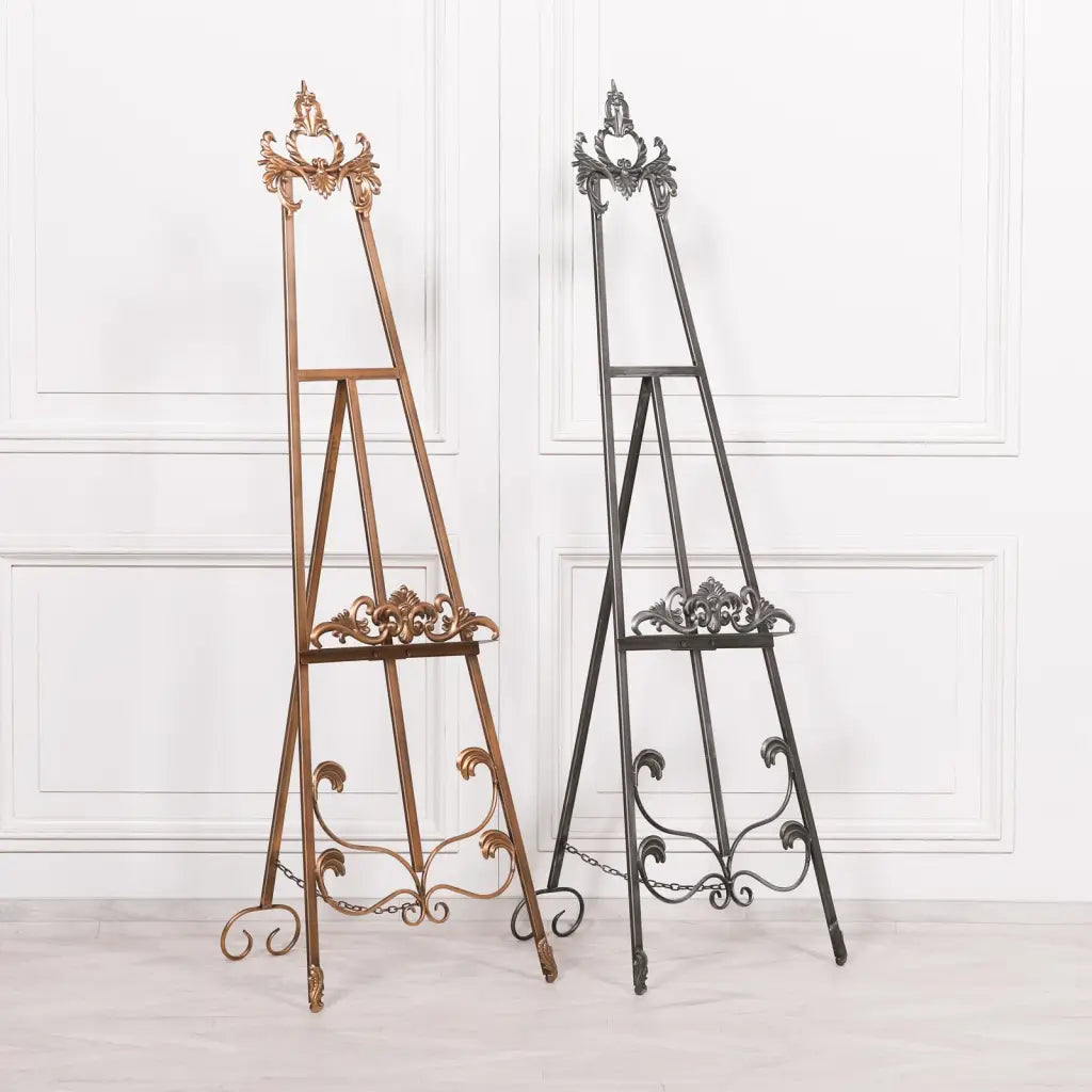 Antique Silver Metal Easel 165cm