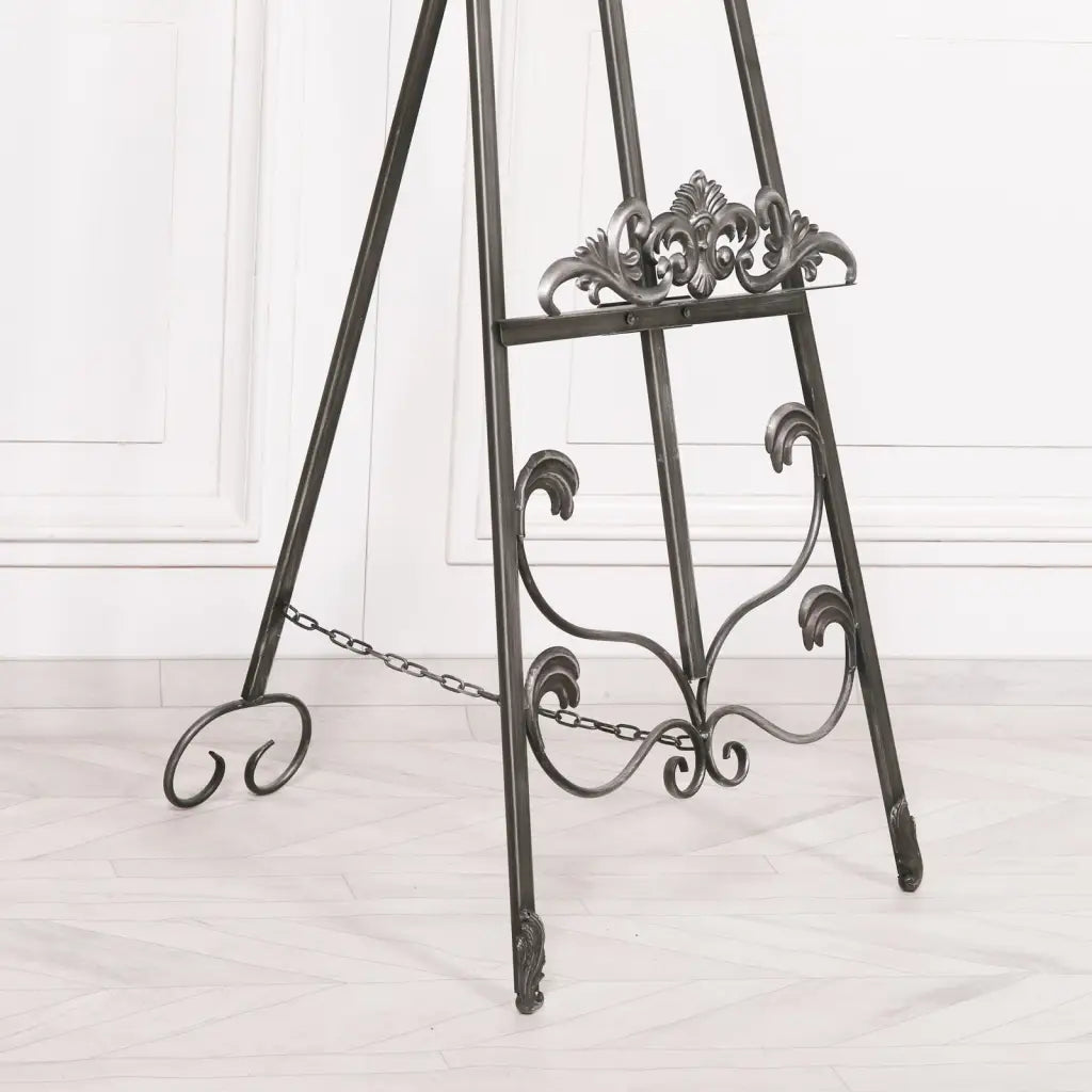 Antique Silver Metal Easel 165cm