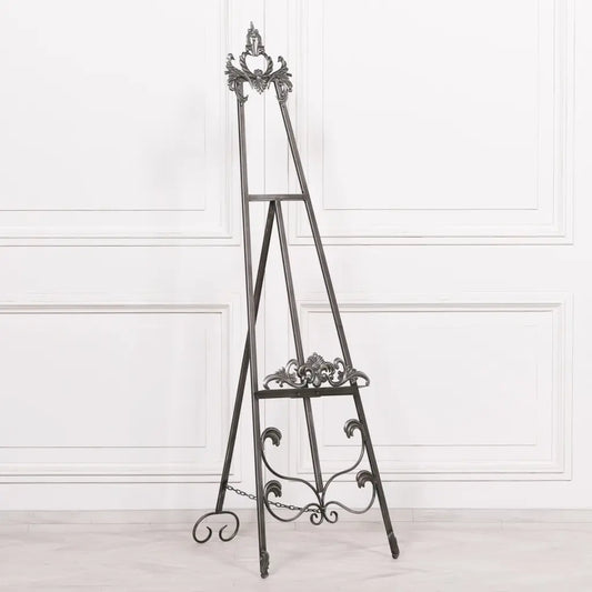 Antique Silver Metal Easel 165cm