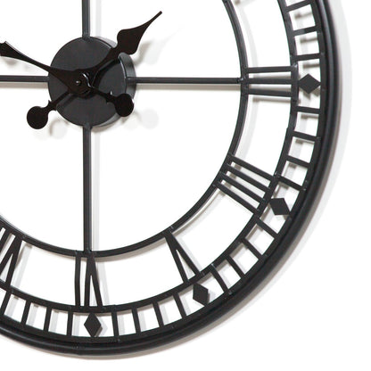 Black 55cm Metal Wall Clock