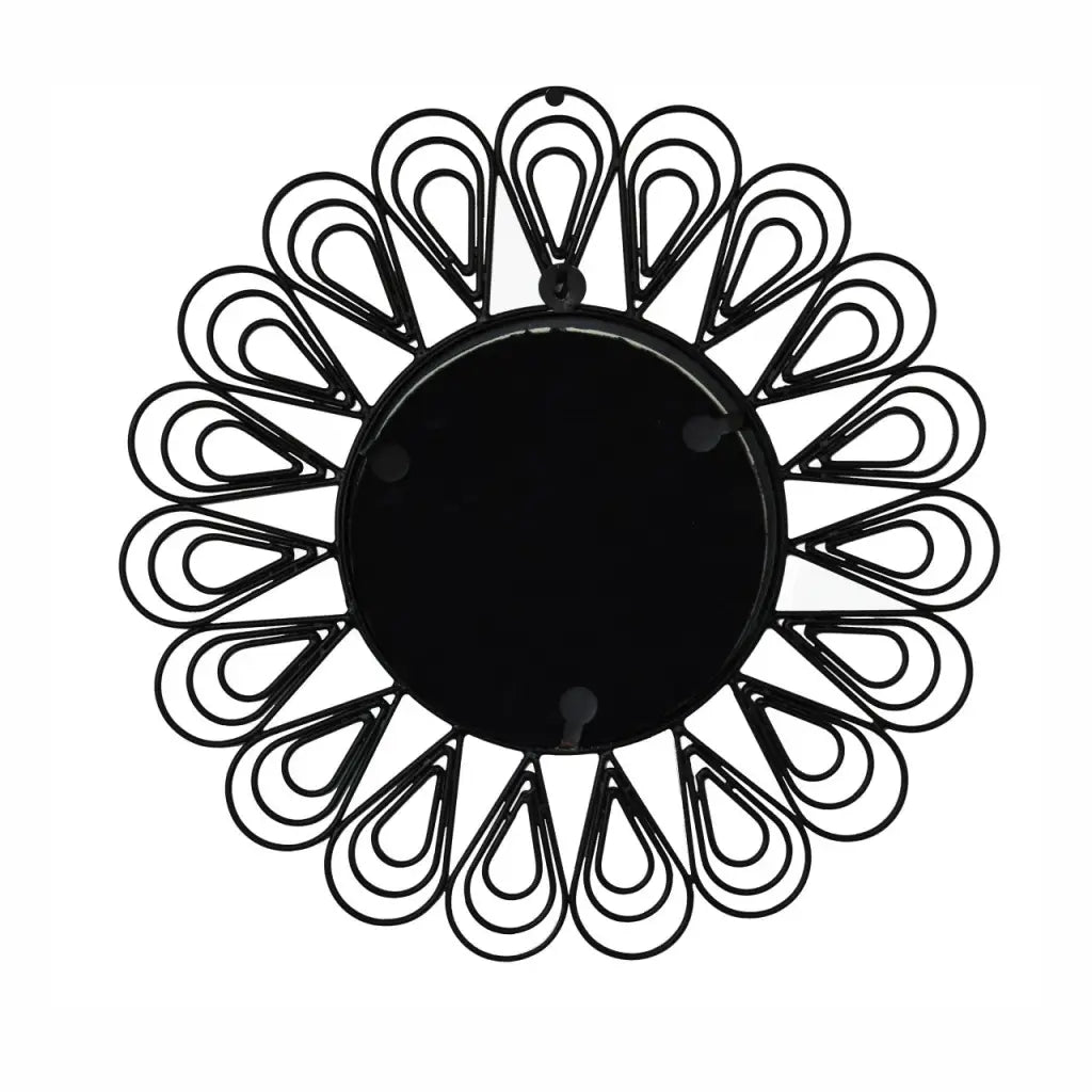 Black Coated Wired Flower Mirror