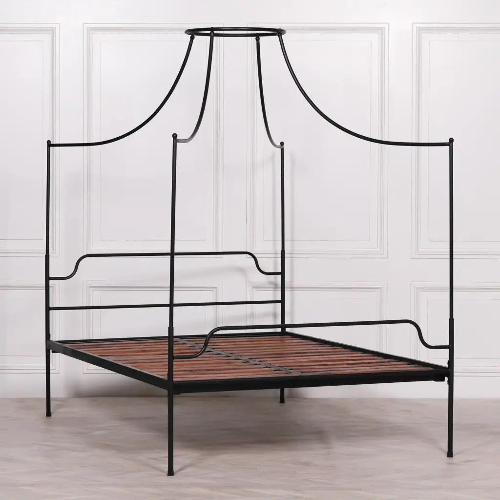 Black Iron 5ft King Size Poster Bed