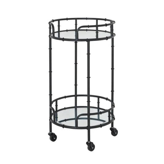 Black Round Drinks Trolley