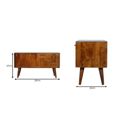 Chestnut Gold Inlay Abstract Sideboard