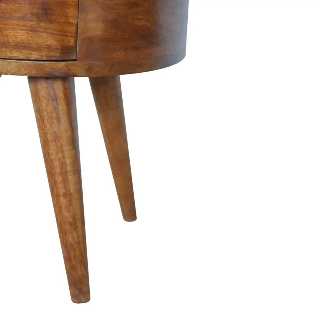 Chestnut Rounded Bedside Table/ Cabinet