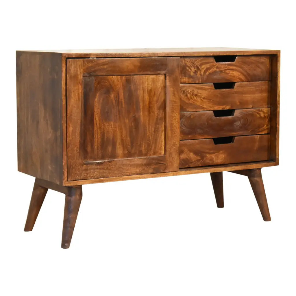 Chestnut Sliding Door Sideboard Cabinet