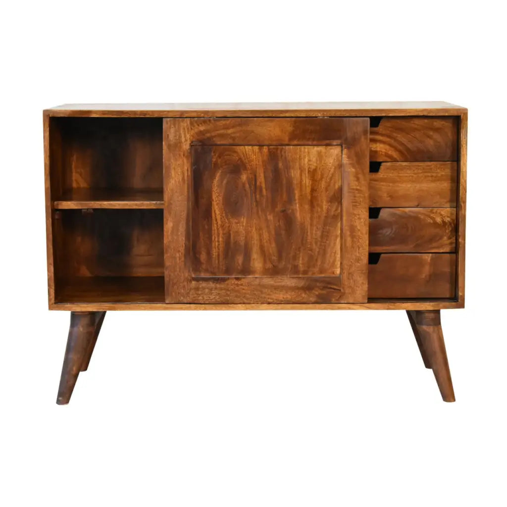 Chestnut Sliding Door Sideboard Cabinet