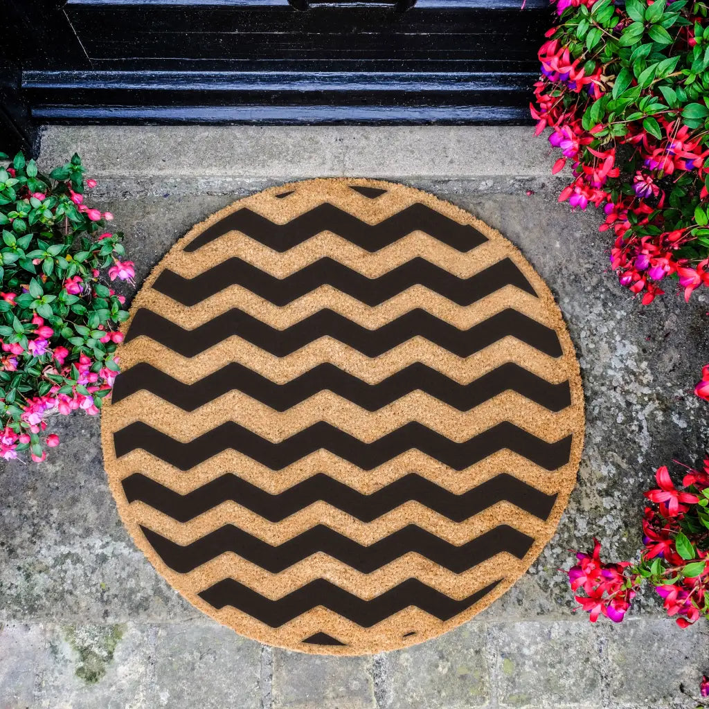 Chevron Circle Doormat - Circular Door Mat