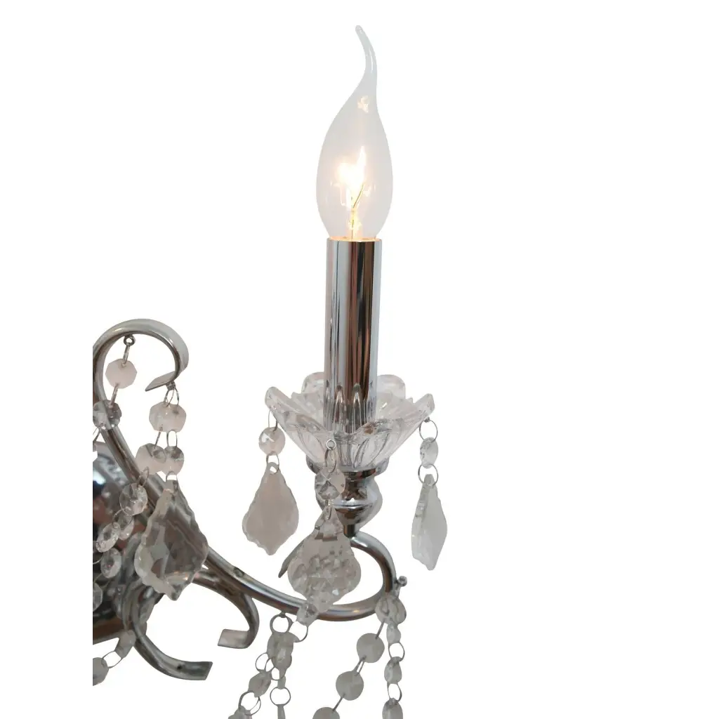 Chrome 2 Branch Cut Glass Chandelier Wall Light