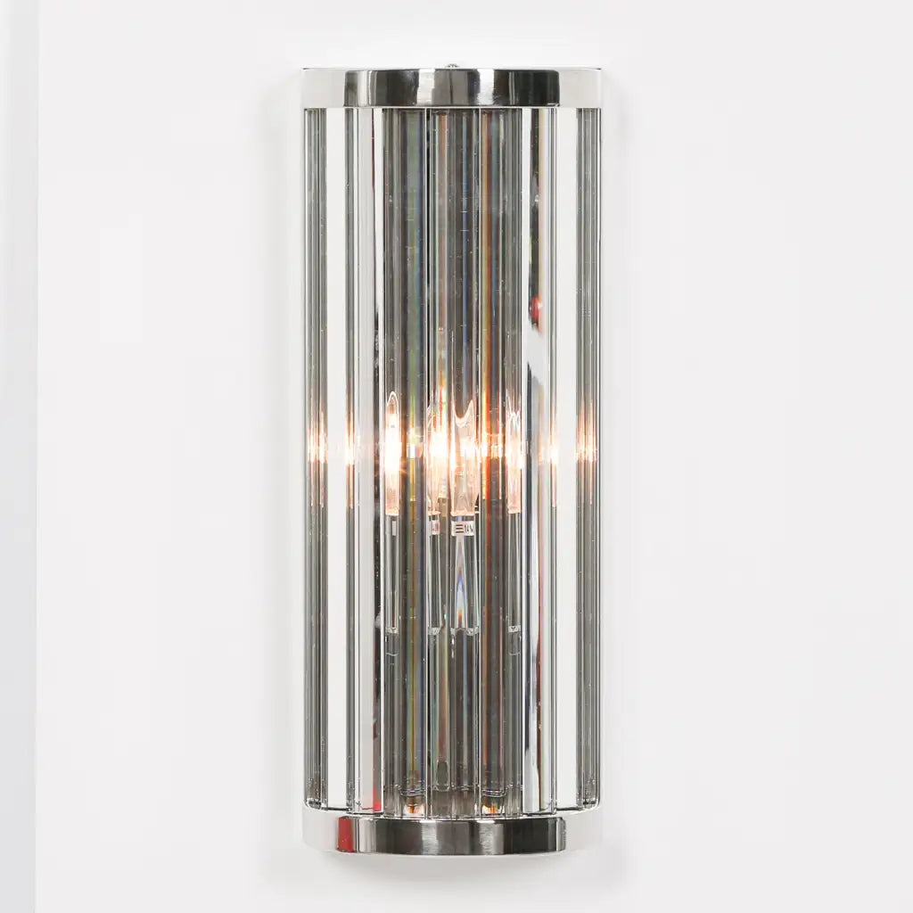 Chrome Art Deco Wall Light 39cm