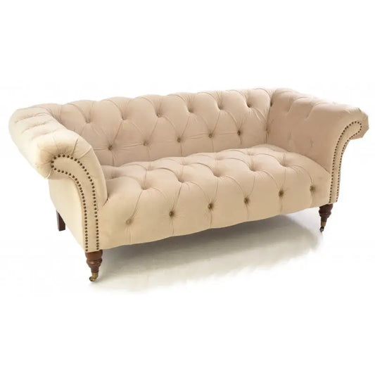 Cromarty Ellie Loveseat in Light Nougat Velvet