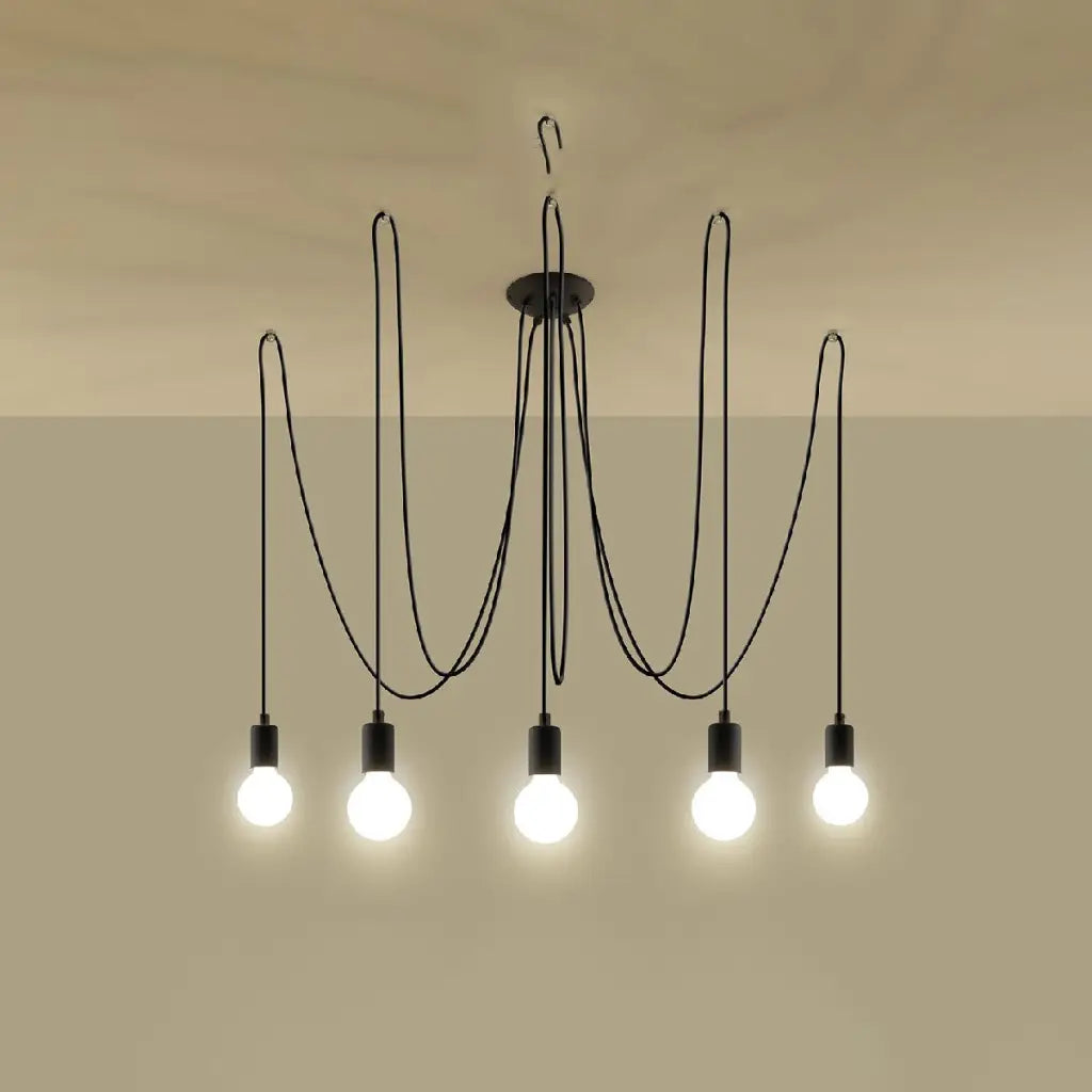 EDISON 5 Bulb Black Chandelier