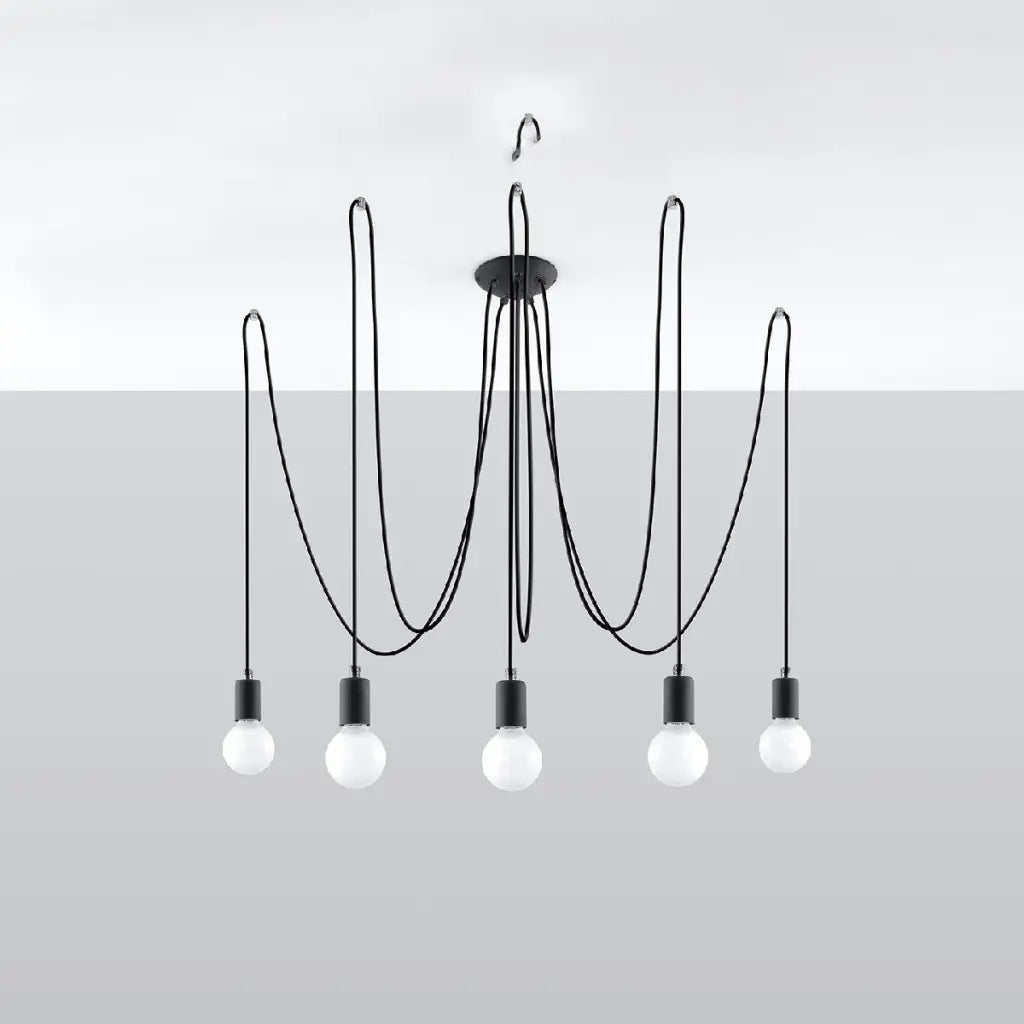 EDISON 5 Bulb Black Chandelier