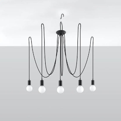 EDISON 5 Bulb Black Chandelier