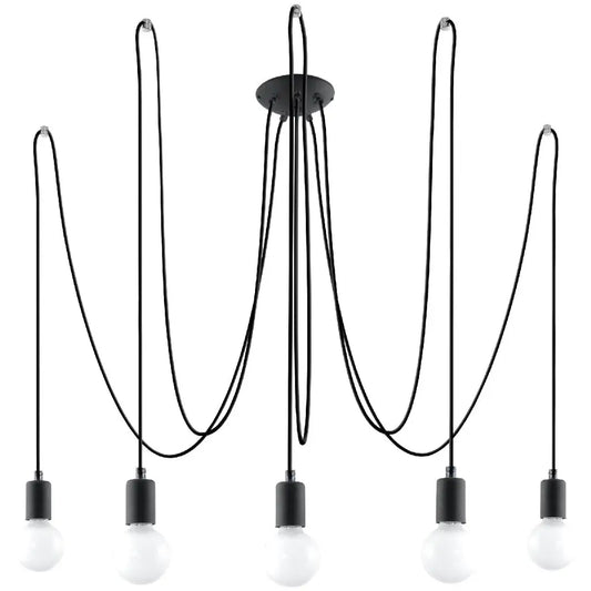 EDISON 5 Bulb Black Chandelier