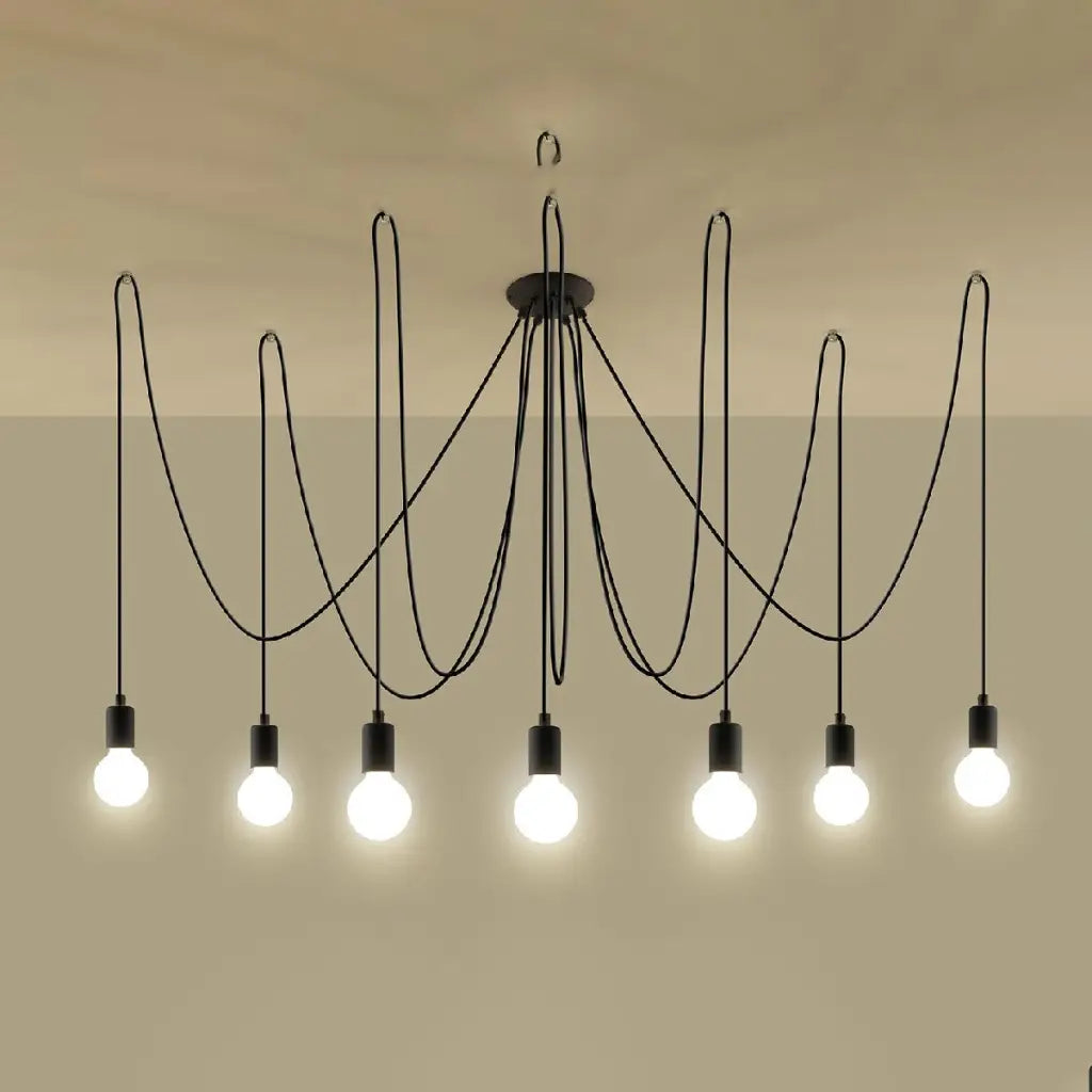 EDISON 7 Bulb Black Chandelier