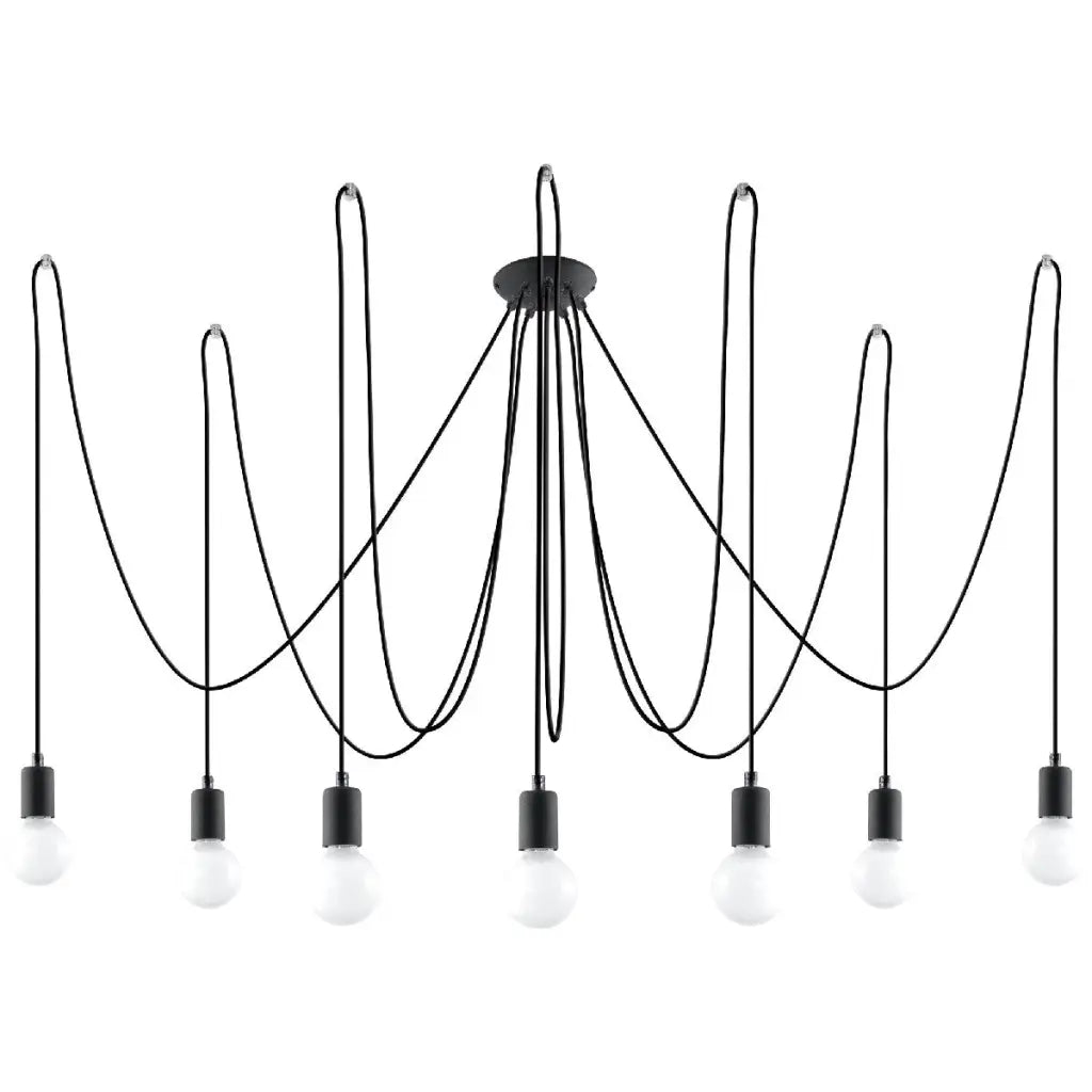 EDISON 7 Bulb Black Chandelier