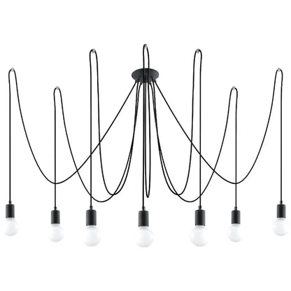 EDISON 7 Bulb Black Chandelier