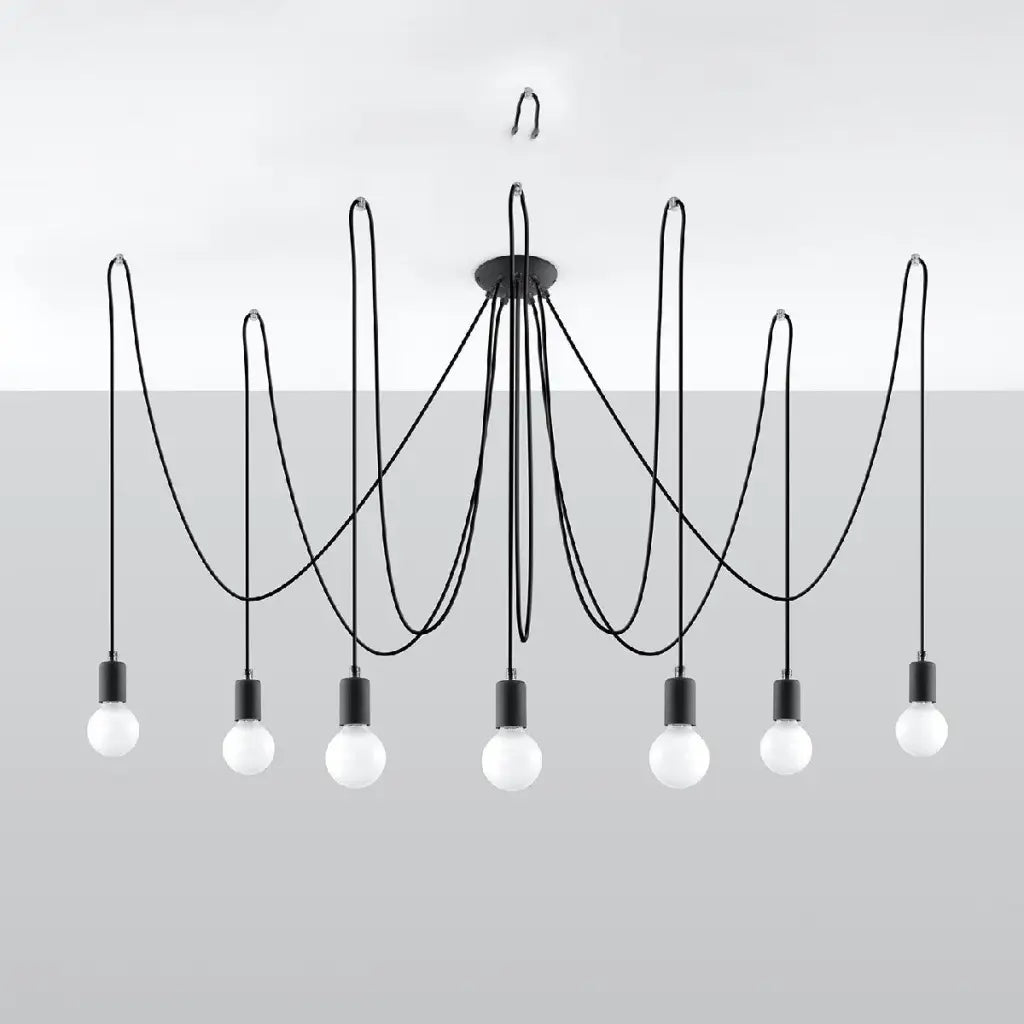 EDISON 7 Bulb Black Chandelier