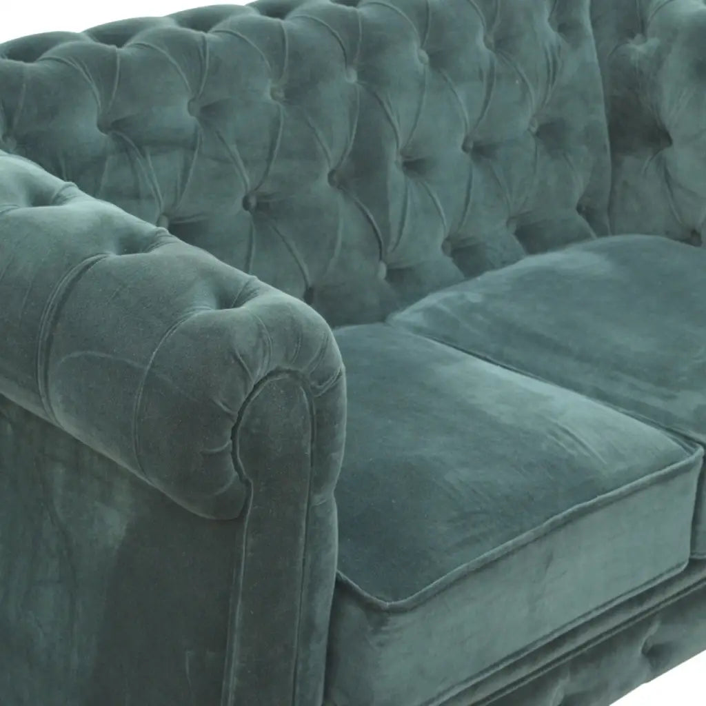 Emerald Green Velvet Chesterfield Sofa