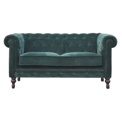 Emerald Green Velvet Chesterfield Sofa