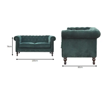 Emerald Green Velvet Chesterfield Sofa