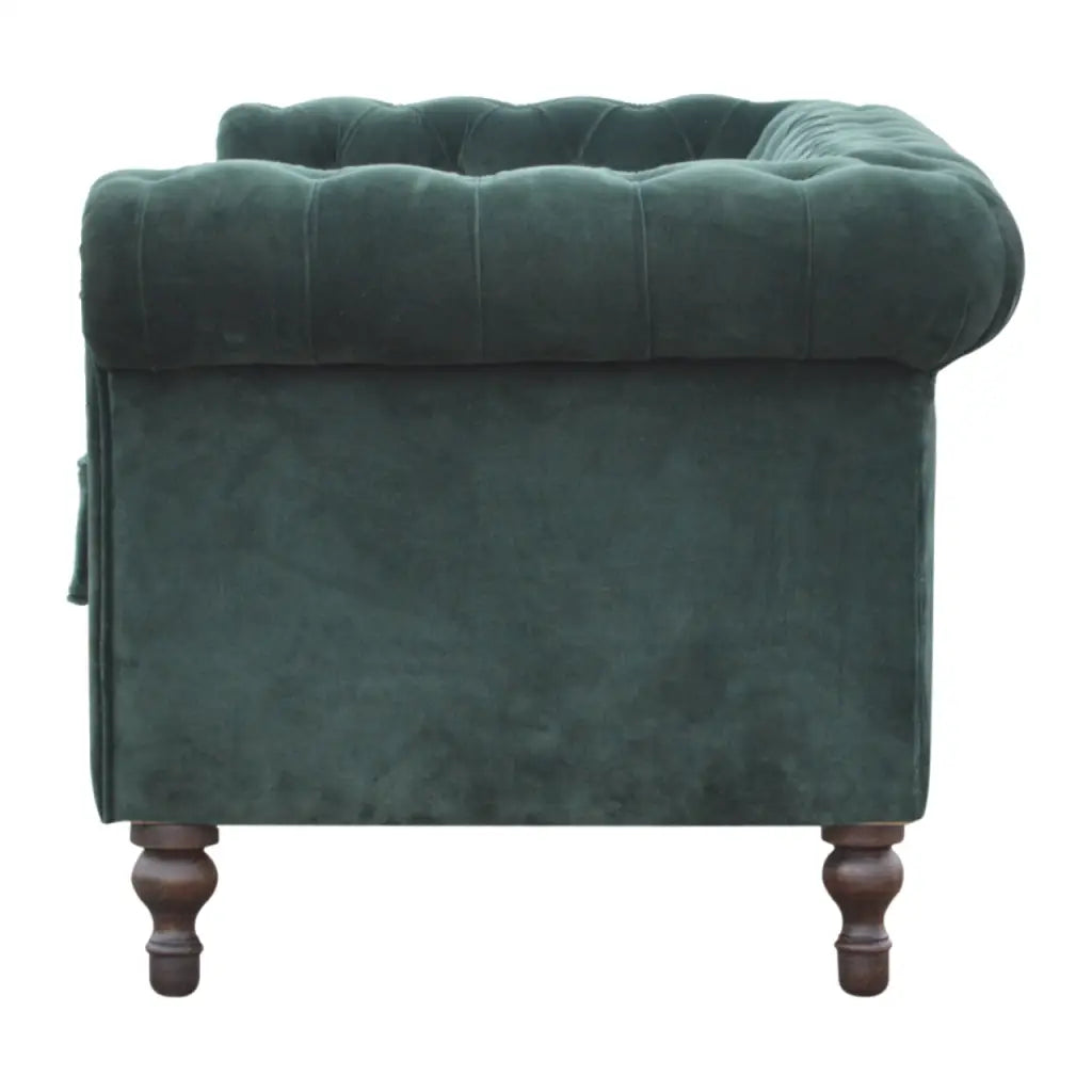 Emerald Green Velvet Chesterfield Sofa