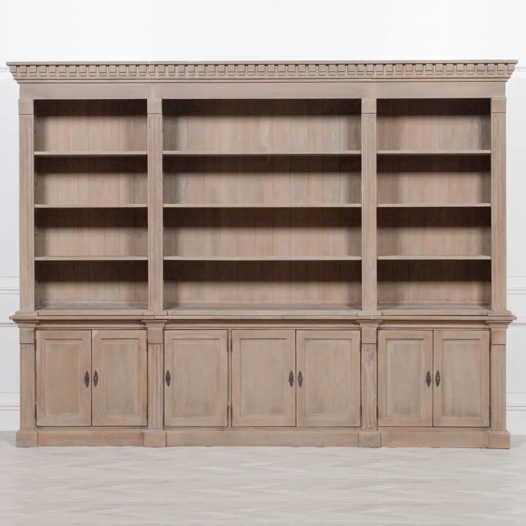 Extra Large Wooden Triple Bookcase