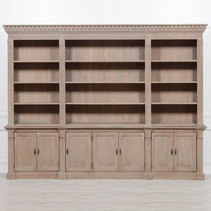 Extra Large Wooden Triple Bookcase