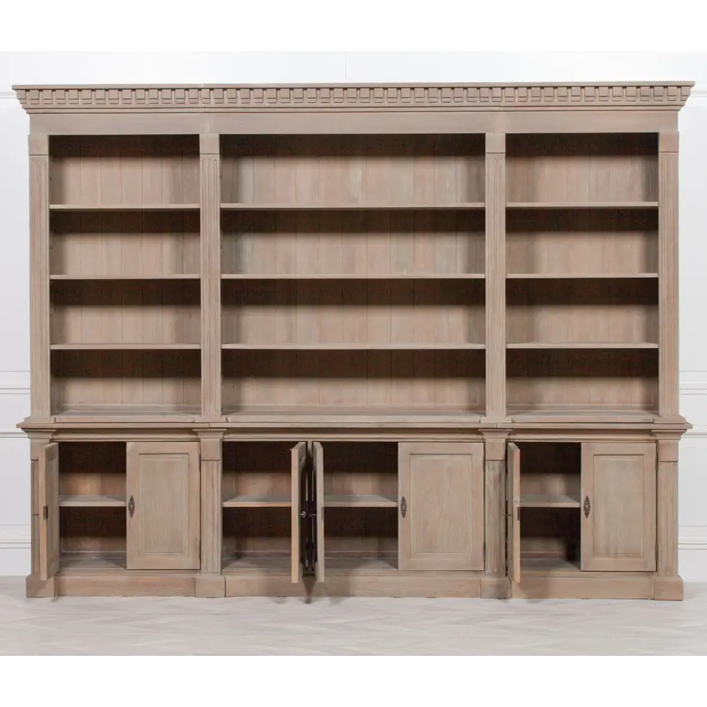 Extra Large Wooden Triple Bookcase