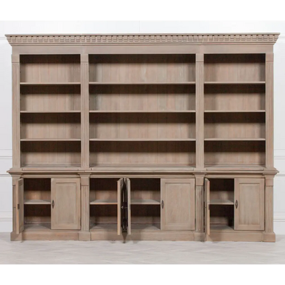 Extra Large Wooden Triple Bookcase