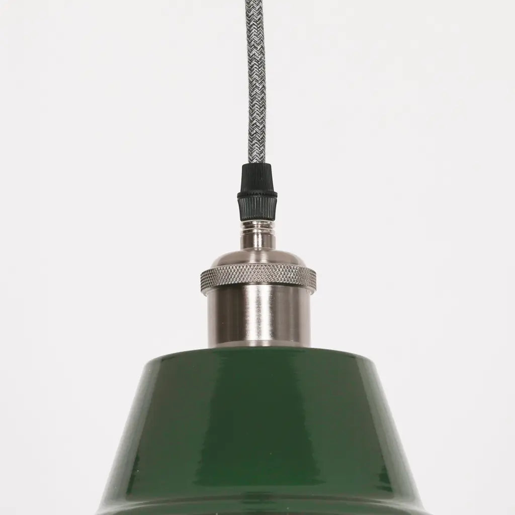 Factory Style British Green Enamel Painted 36cm Pendant Light