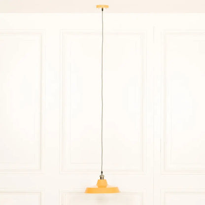 Factory Style Mustard Yellow Enamel Painted 36cm Pendant Light