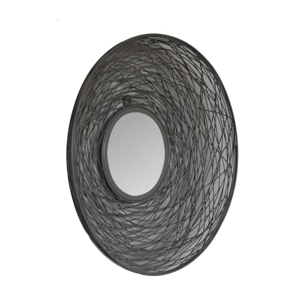 French Grey Round Nested Mirror