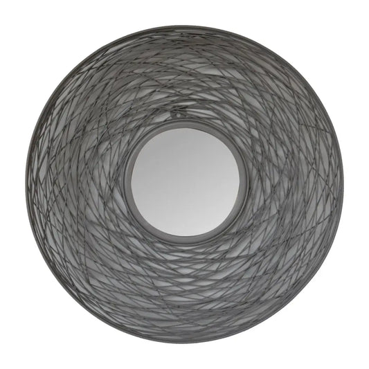 French Grey Round Nested Mirror