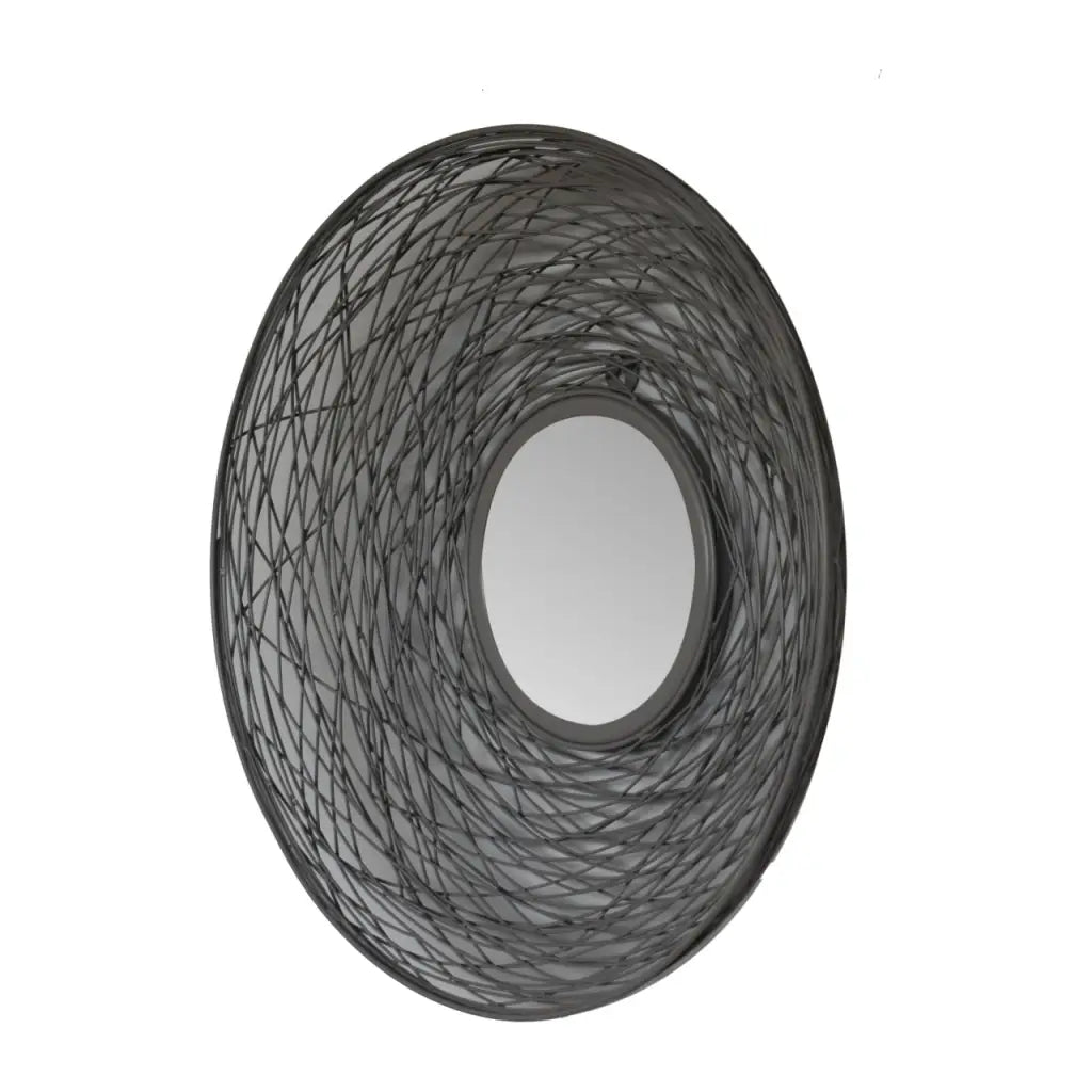 French Grey Round Nested Mirror