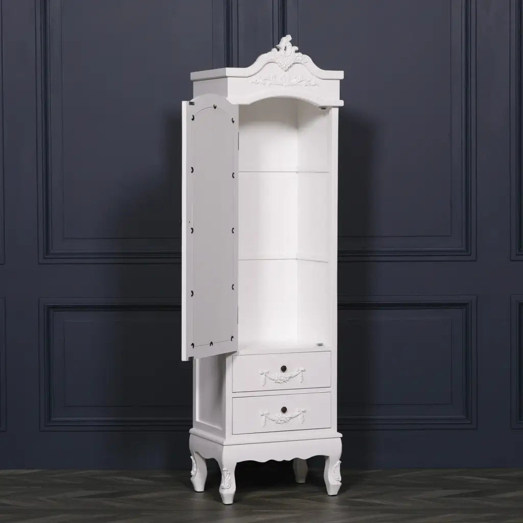 French White Armoire/ Wardrobe with Drawers