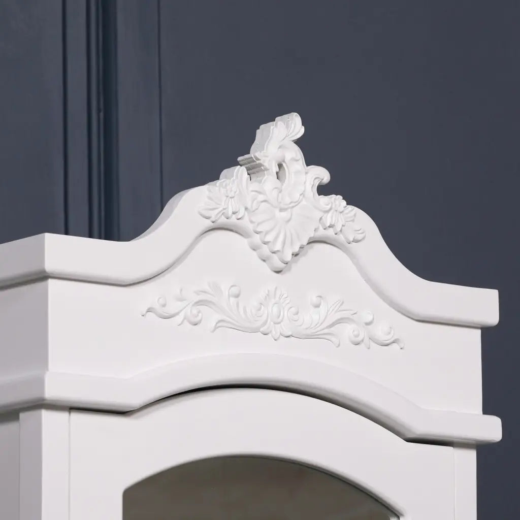 French White Armoire/ Wardrobe with Drawers