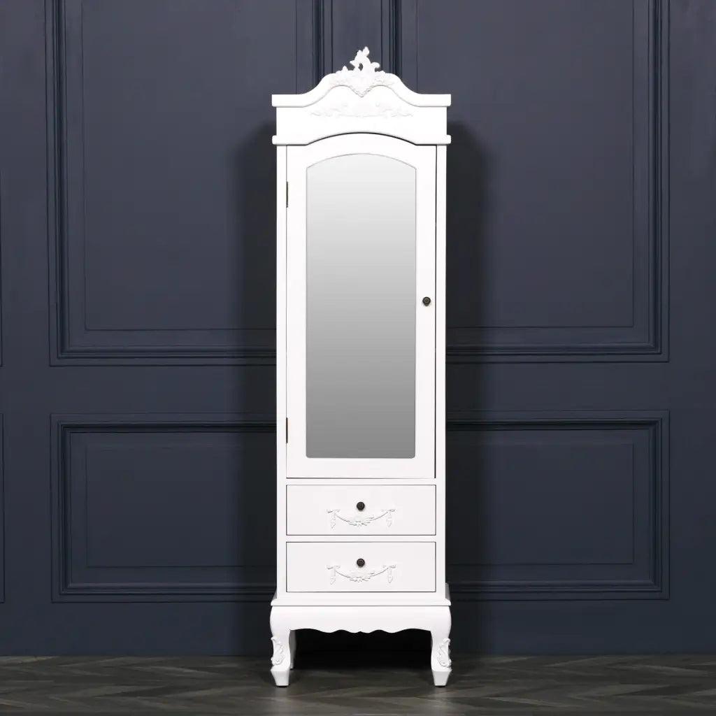 French White Armoire/ Wardrobe with Drawers