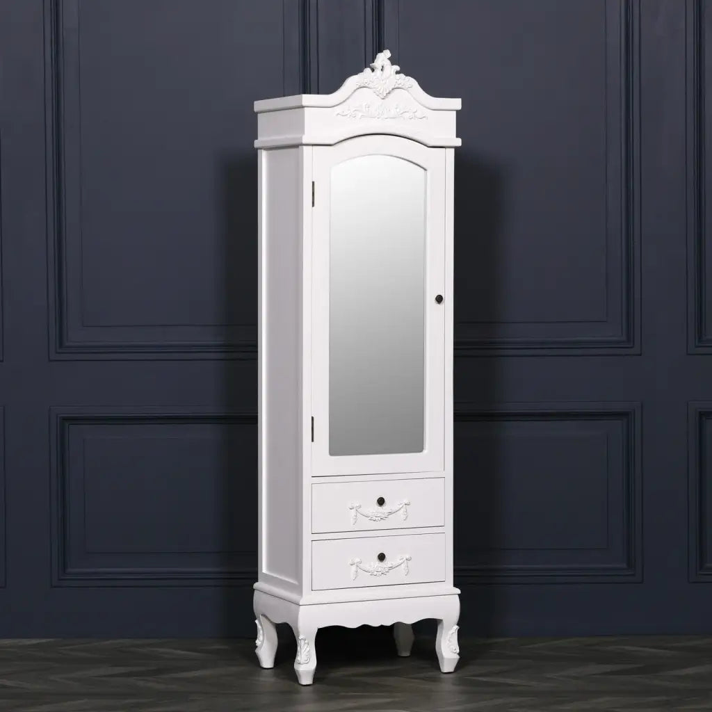 French White Armoire/ Wardrobe with Drawers