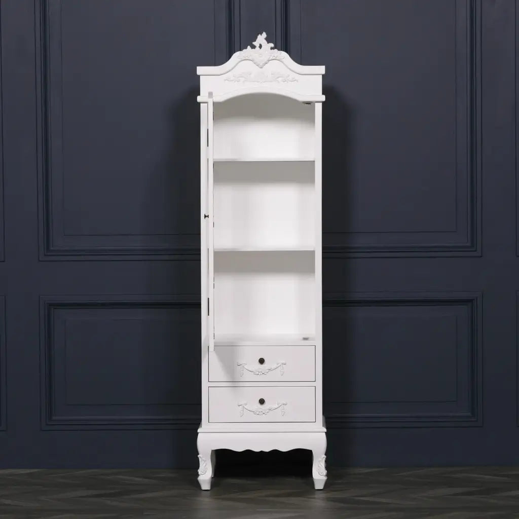 French White Armoire/ Wardrobe with Drawers