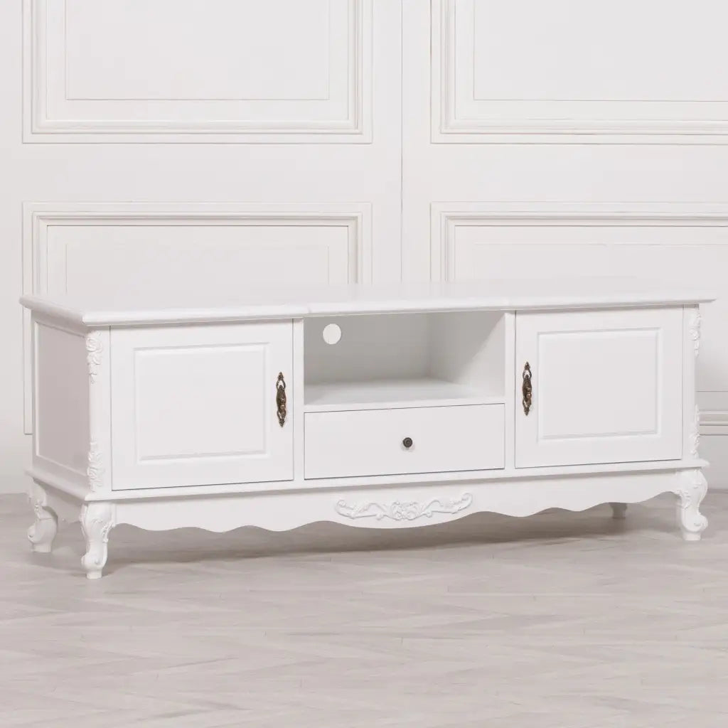 French White Large Cabinet TV unit