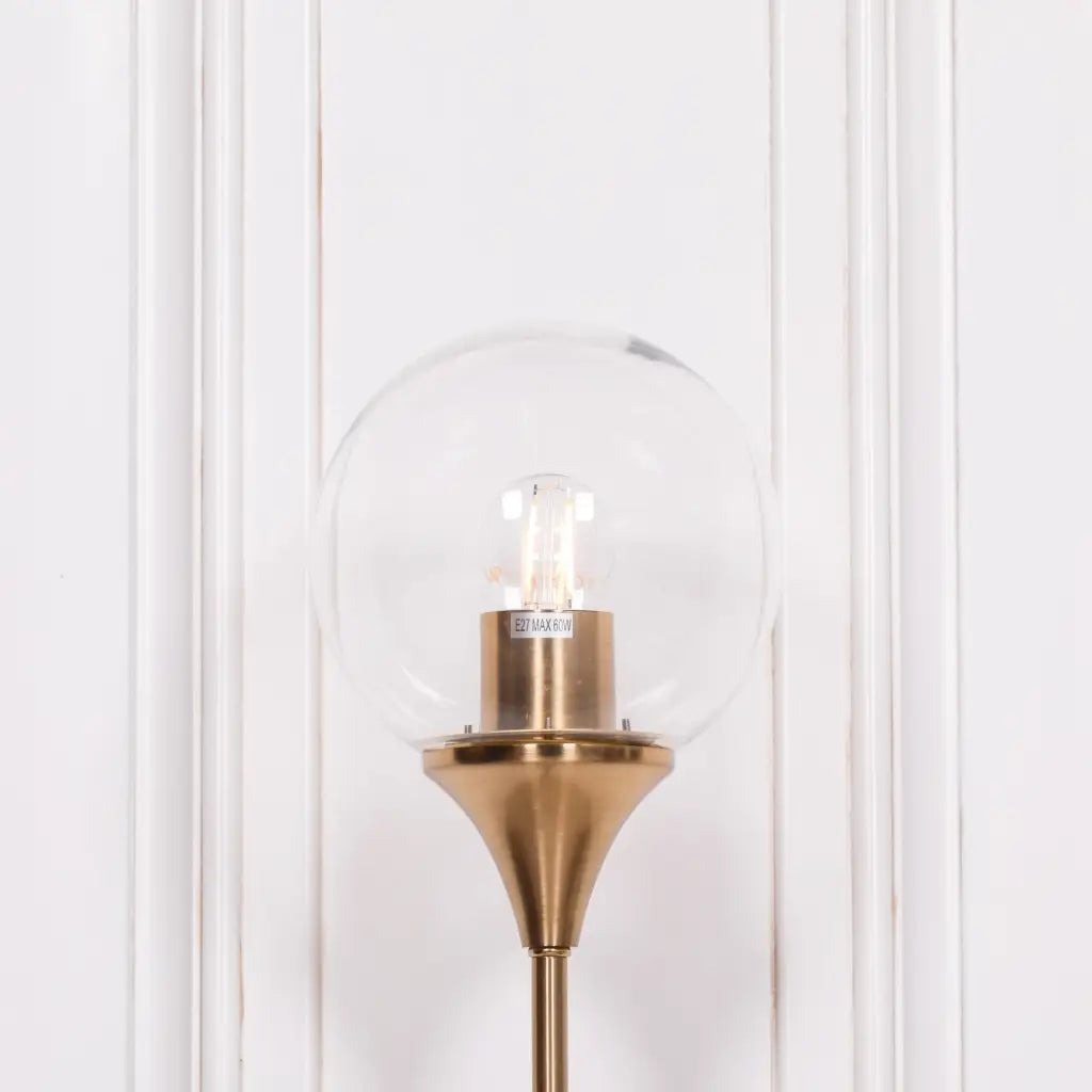 Gold Satin Art Deco Glass Ball Wall Light