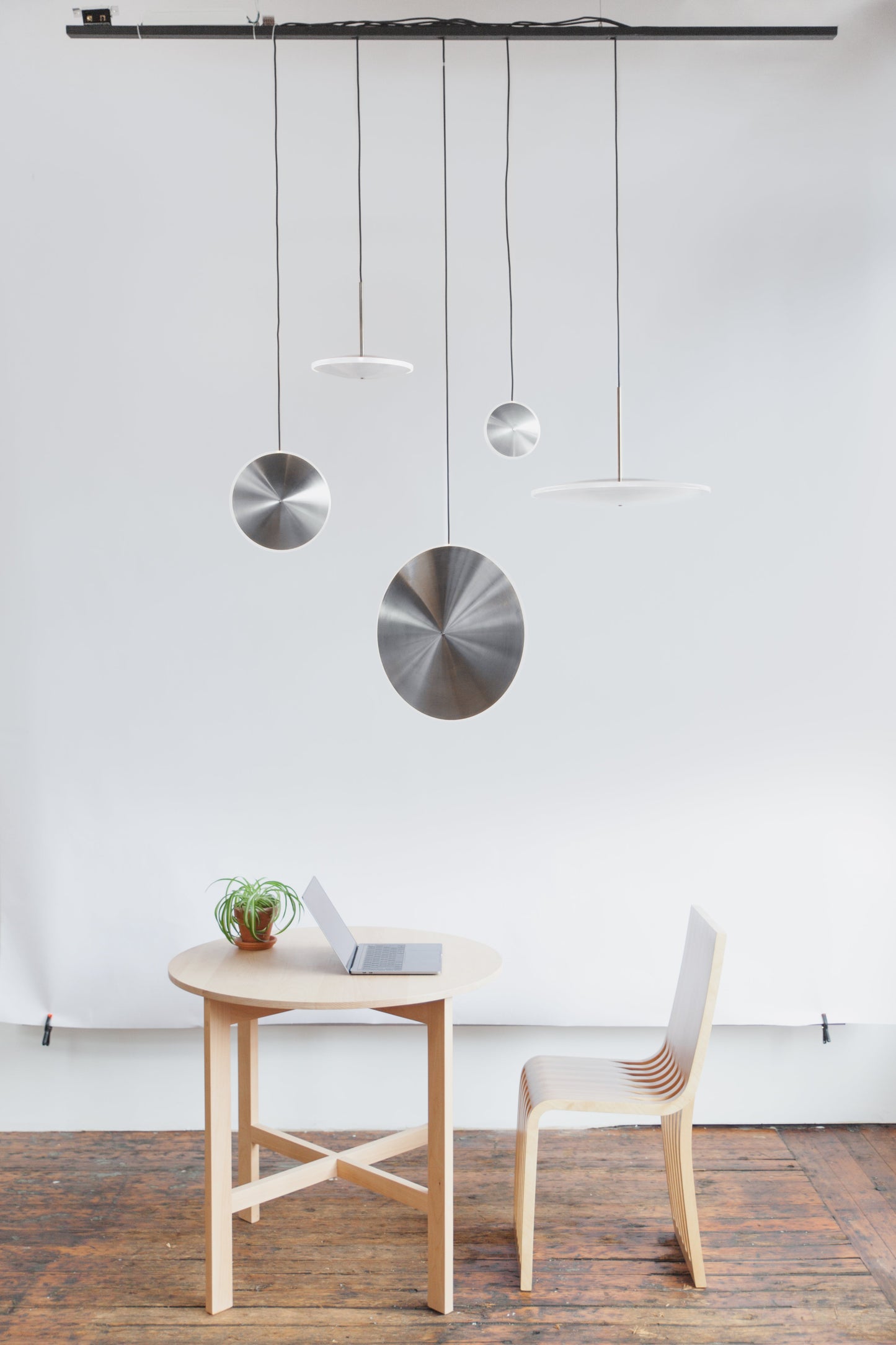 Graypants Chrona Dish10 Vertical Pendant in Steel